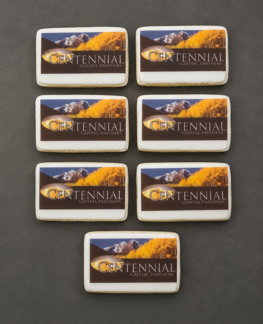 Rectangular logo cookies for Centennial Capital Partners
